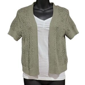 Sonoma Green Short Sleeved Cardigan Sweater Women’s Medium